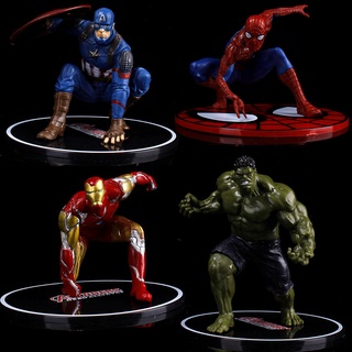 โมเดลตุ๊กตาฟิกเกอร์ Avengers Spider American Team Hulk Iron Man ขนาดใหญ่ คุณภาพสูง สําหรับตกแต่งเค้ก