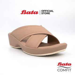 Bata COMFIT รองเท้าส้นสูงเพื่อสุขภาพแบบสวม รองรับน้ำหนักเท้าได้ดี สวมใส่ง่าย สูง 1.5 นิ้ว สำหรับผู้หญิง สีชมพูกะปิ รหัส 6615703