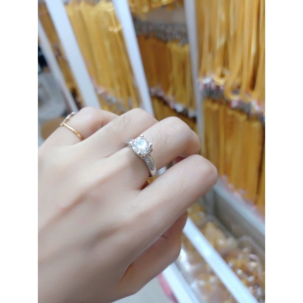 แหวนทองคำขาว-แหวนเพชรคละแบบ