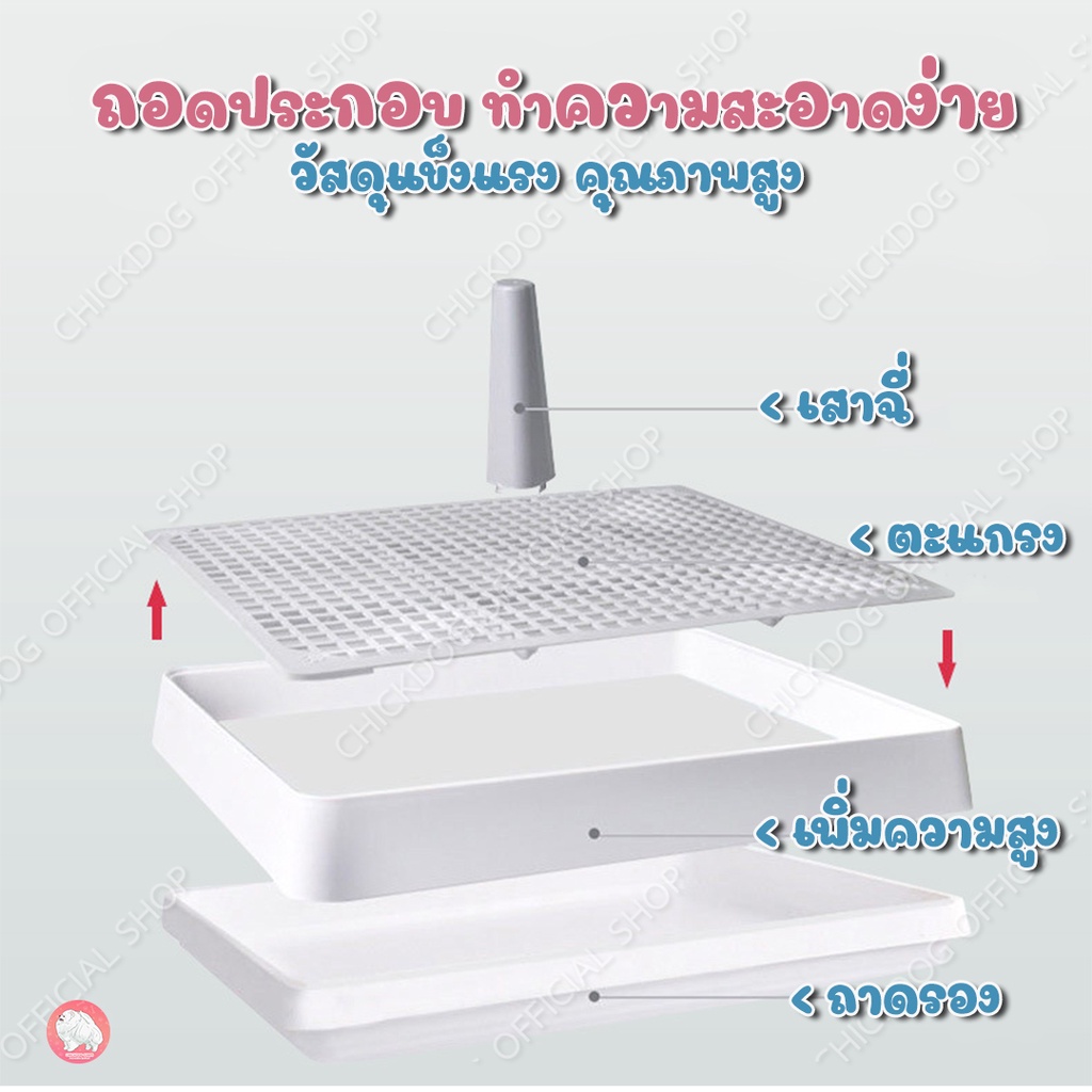 ถาดรองฉี่สุนัข-รุ่นแข็งแรงพิเศษ-2-ชั้น-ฟรี-เสาเล็ง-ห้องน้ำสุนัขฝึกขับถ่าย