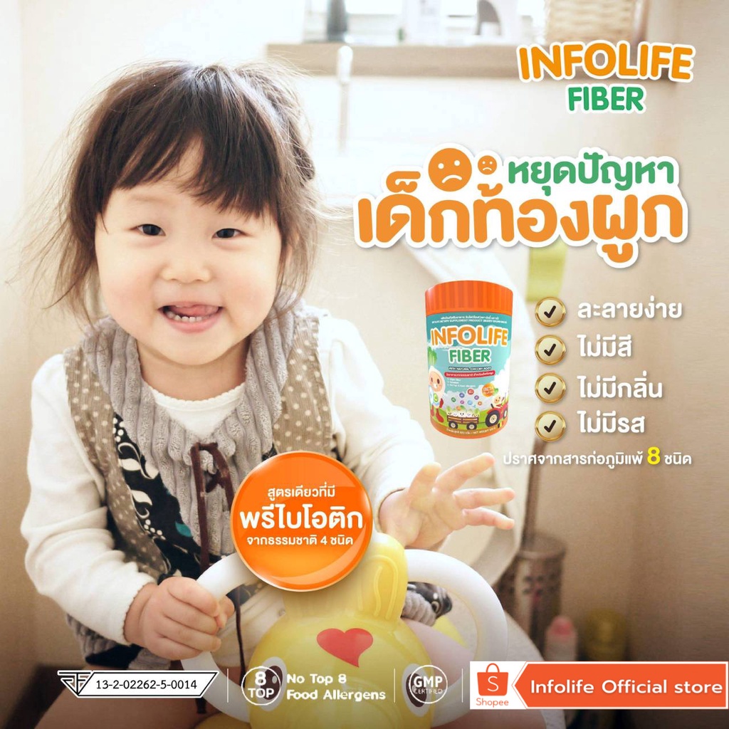 ภาพหน้าปกสินค้าลดราคา45%  ส่งฟรี  Infolife Fiber ไฟเบอร์ แก้เด็กท้องผูก ถ่ายยาก ใยอาหารเด็ก แก้ท้องผูก พรีไบโอติกส์ การขับถ่าย จากร้าน infolife.thailand บน Shopee