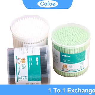 Cofoe สําลีก้านนุ่ม แบบพกพา พร้อมที่จับกระดาษ อเนกประสงค์ สองหัว