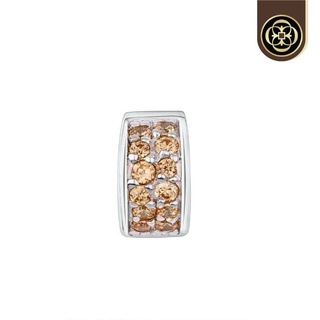 CHEEVITWUFU Champagne Gold Crystal Clip Charm for Charm Bracelet Silver 925 ชาร์มคลิปคริสตัลสีทองแชมเปญ เงินแท้ 925