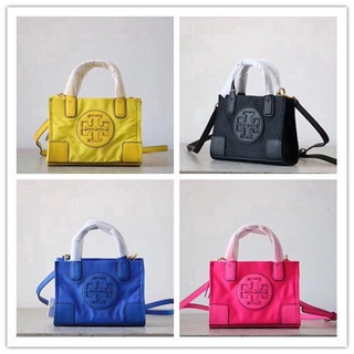 Tory Burch Tb Ella Micro Tote กระเป๋าสะพายไหล่สําหรับสตรีผ้าไนล่อนขนาดมินิ Tote กันน้ําเหมาะกับการพกพาช็อปปิ้ง