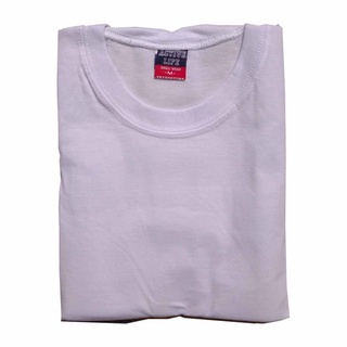เสื้อยืดผ้าฝ้ายพิมพ์ลายขายดี ◕Active Life White Plain T-shirt for Men Women Casual Cotton Round Neck Tee Shirt