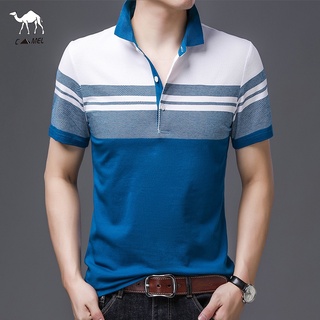 【 2 สี】ใหม่แฟชั่นเสื้อโปโลผู้ชายผ้าฝ้ายเสื้อยืดคอปกสำนักงานอย่างเป็นทางการลำลองธุรกิจแขนสั้นเสื้อยืด