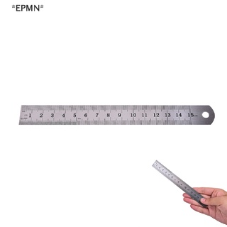 Epmn ไม้บรรทัดโลหะ สองด้าน ความแม่นยํา 15 ซม. 1 ชิ้น
