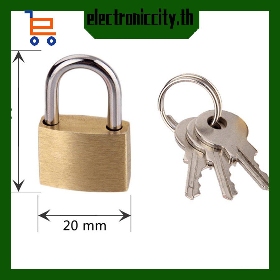 กุญแจล็อคประตู-ทองเหลือง-ขนาดเล็ก-พร้อมกุญแจ-3-ดอก
