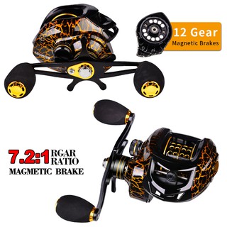 PROBEROS Fishing Reels รอกตกปลา อัตราทดเกียร์ 7.2: 1 ขนาดลูกปืน 4+ 1BB แรงลากสูงสุด 10 กิโลกรัม รอก รอกหยดน้ำ