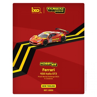 Tarmac Works T64-074-15PWC30 1/64 FERRARI 458 ITALIA GT3 PIRELLI WORLD CHALLENGE 2015 DIECAST SCALE รุ่นรถ