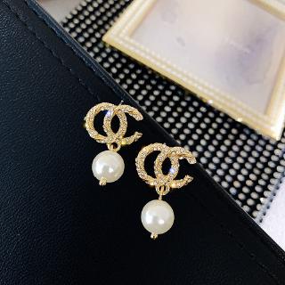 Silver Simple Pearl Earrings Elegant All-match Diamond Earrings