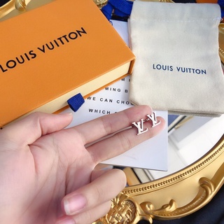 Louis Vuitton ต่างหูสตั๊ด เงิน S925 จี้รูปตัวอักษร LV เครื่องประดับ สไตล์เกาหลี ของขวัญวันเกิด งานแต่งงาน