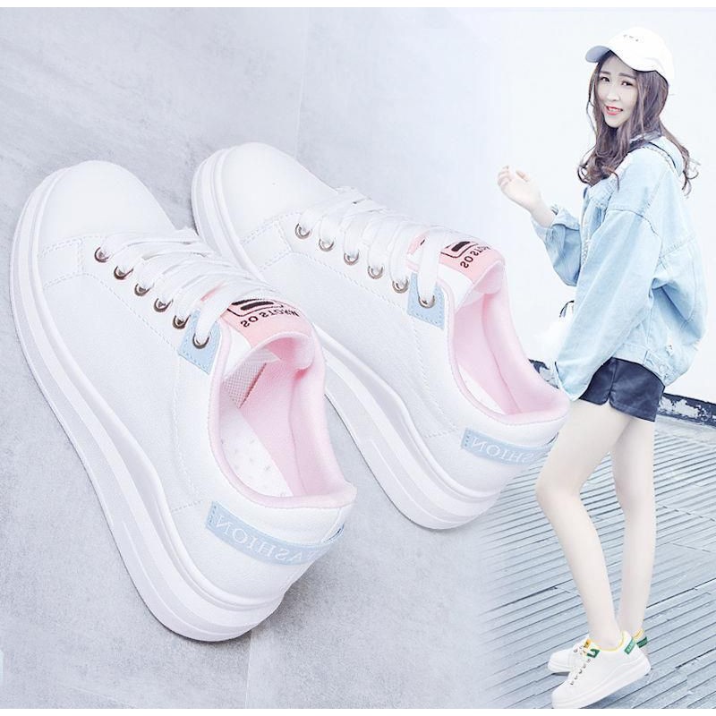 รูปภาพสินค้าแรกของรองเท้าผ้าใบแฟชั่นผู้หญิง สไตล์เกาหลี ทรงสปอร์ต (เพิ่มไซส์) H518