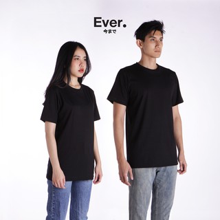 เสื้อยืดเปล่าสีดำ [Extra Soft Cotton-Ever T-SHIRT ] ผ้านุ่ม เรียบลื่น ใส่สบาย! ไม่ยับ! ไม่ย้วย!