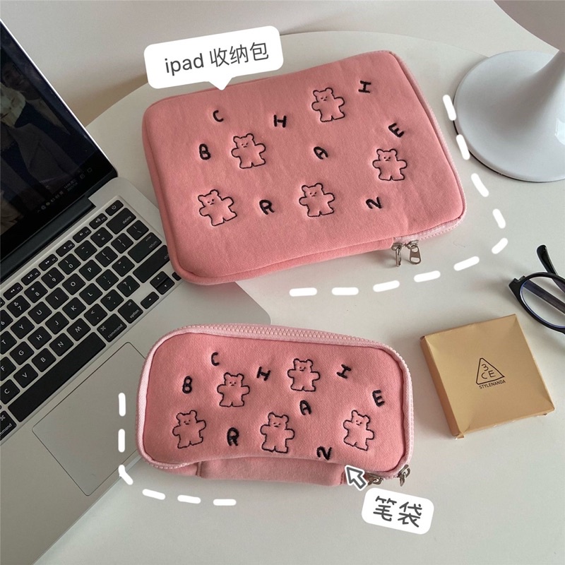 พร้อมส่ง-กระเป๋าไอแพด-กระเป๋าใส่ดินสอ-กระเป๋ามินิมอล-สไตล์เกาหลี