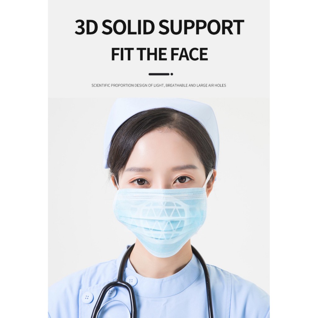ภาพสินค้าแผ่นซิลิโคน (3 ชิ้น/5ชิ้น) ชิ้นรองหน้ากากอนามัย แบบ 3D หายใจสะดวก ไม่เลอะลิปสติก (สีขาว,ซักได้) จากร้าน triple3shop บน Shopee ภาพที่ 8