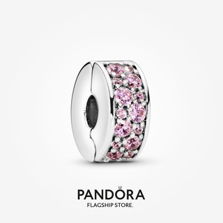 Pandora คลิปชาร์ม Pavé สีชมพู