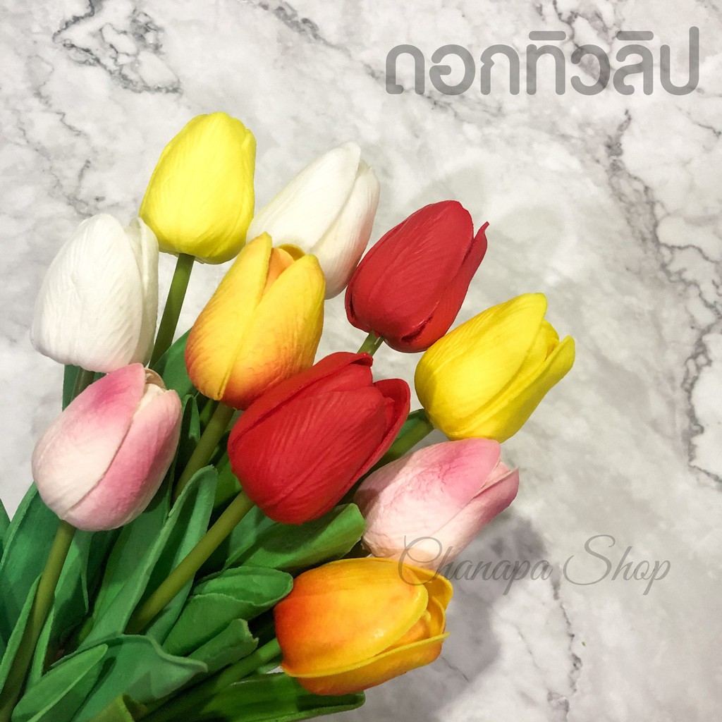 ดอกทิวลิปปลอม ดอกไม้ปลอม ตกแต่งห้อง (พร็อพถ่ายรูป) | Shopee Thailand