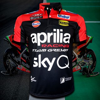 เสื้อโปโล Polo MotoGP เสื้อโปโลโมโตจีพี ทีม อพรีเลีย เรสซิ่ง #MG0058 รุ่น Aleix Espargaró#41 ไซส์ S-5XL