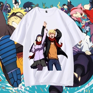 Naruto Hinata Hyuga เสื้อยืดลายกราฟฟิกผู้ชายเกาหลีแขนสั้นพิมพ์ลายหลวมพร้อมส่ง