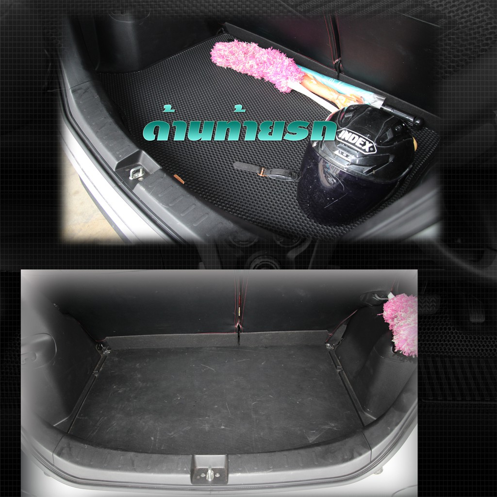 honda-jazz-ge-2008-2013-trunk-พรมรถยนต์เข้ารูป2ชั้นแบบรูรังผึ้ง-blackhole-carmat