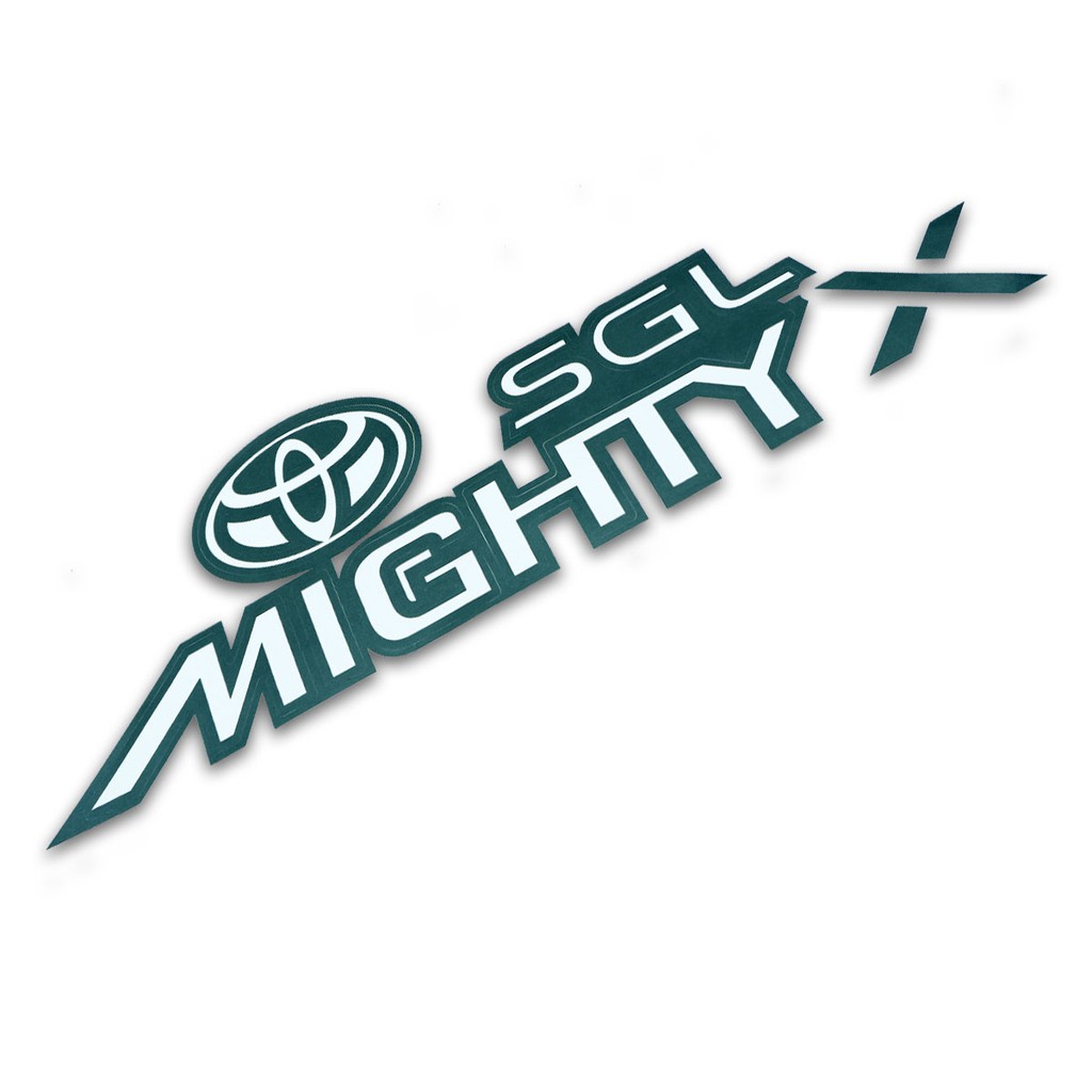 สติ๊กเกอร์-sticker-mighty-x-sgl-สี-white-black-hilux-mighty-x-toyota-2-4-ประตู-ปี1988-1997