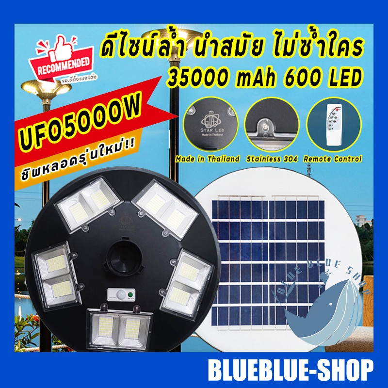 ใหม่ล่าสุด-5000w-โคมถนน-ufo-square-light-โคมไฟถนนโซล่าเซลล์-พลังงานแสงอาทิตย์100-ราคาไม่รวมเสา