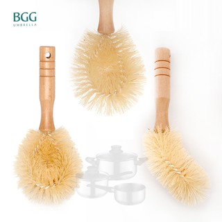 BGG Eco-Friendly Product แปรงขัด ทำความสะอาดกระทะ ด้ามไม้ (BP0501)