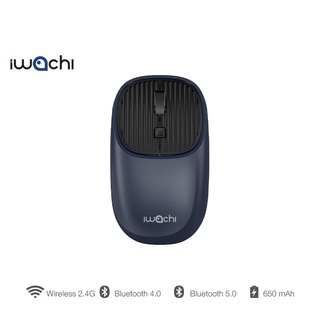 สินค้า เม้าส์ไร้สาย IWACHI I4 Wireless mouse rechargable bluetooth mouse รองรับ 2.4G BT4.0/BT5.0 ไร้เสียงรบกวน แบตเตอรี่ในตัว 650mAh