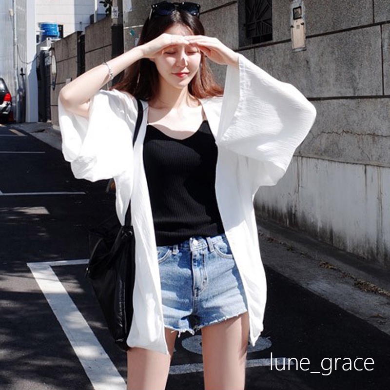 รูปภาพสินค้าแรกของLune 8299 เสื้อคลุมแขนยาว ใส่กันแดดได้ดี ผ้าคอตตอน เบาบาง สวมใส่สบาย สไตล์เกาหลี