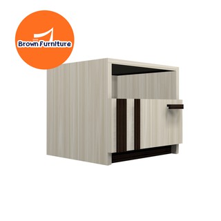 Brown Furniture lตู้ข้างเตียง ขนาด40x40x45 ซม. [รุ่นBN804 สีโซลิค] สินค้าประกอบเสร็จพร้อมใช้งาน