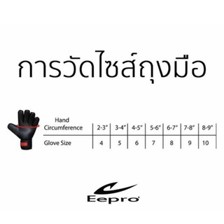 ภาพขนาดย่อของภาพหน้าปกสินค้าEepro(อีโปร)ถุงมือผู้รักษาประตู Eepro Goalkeeper Glove มี Finger save 5 นิ้วถอดได้ ขนาด Size 7-11 จากร้าน suweenudtha บน Shopee