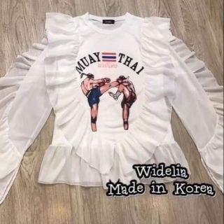 Widelia เสื้อมวยไทย สีขาว sz.s (used) smใส่ได้