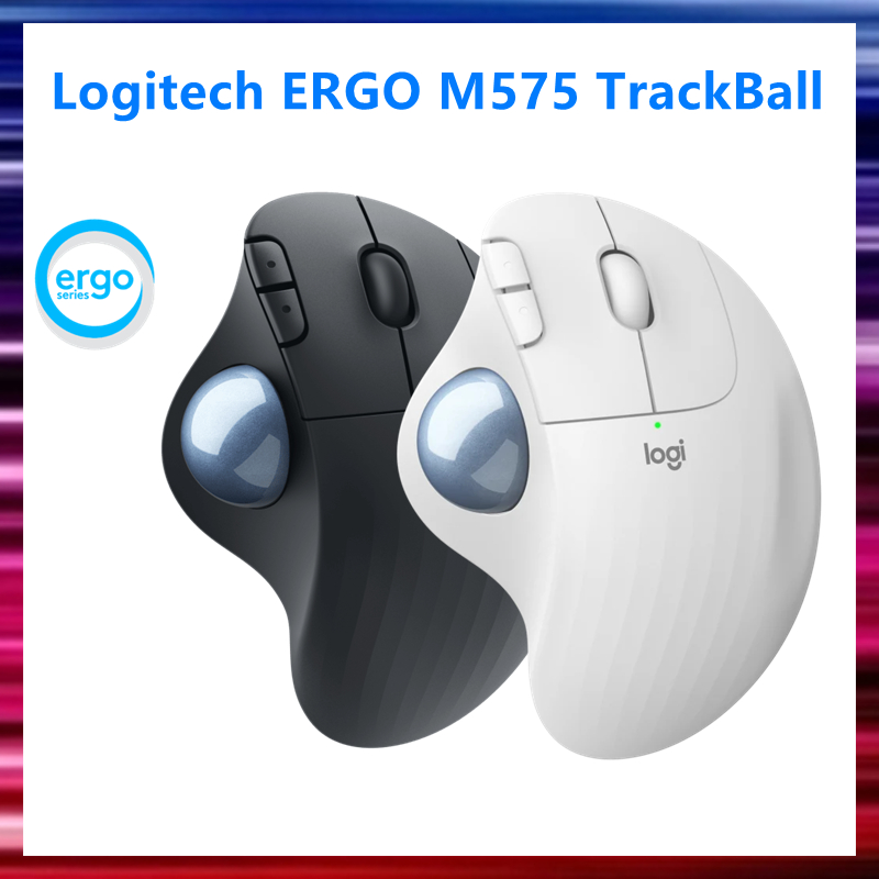 ภาพหน้าปกสินค้าLogitech ERGO M575 Wireless Mouse TrackBall Sculpted Ergonomic Shape Bluetooth&USB Dongle Receiver เมาส์แทร็กบอลไร้สาย แบบราบรื่น