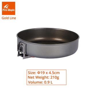 ✺⊙Fire Maple Gold Line Non-stick Frying Pan Outdoor Camping Hiking Skillet with Non Stick Coating Fryan 0.9L 210G