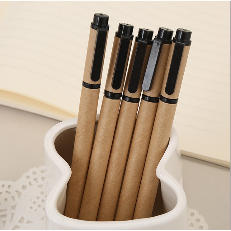 ปากกาเจลย้อนยุค-หมึกสีดำ-0-5-มม-ลักษณะที่ปรากฏของกระดาษคราฟท์-เครื่องเขียน