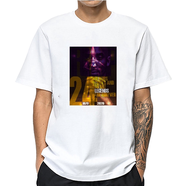 ภาพหน้าปกสินค้าkobe bryant lakers เสื้อยืดลําลองสําหรับผู้ชายแขนสั้นคอกลม 8/24 สีดํา mamba จากร้าน mhkting.th บน Shopee