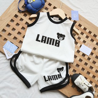 kids set baby vest top+shorts cotton childrens clothing size 90-130