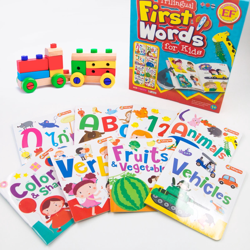 ภาพสินค้าMISBOOK ชุด First Words for Kids 3 ภาษา 8 เล่ม พร้อมแผ่นดนตรี 12 แผ่น พร้อมปากกาพูดได้ รุ่นนกฮูก 32 GB จากร้าน misbook บน Shopee ภาพที่ 2
