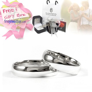 Finejewelthai-แหวนคู่-แหวนเงินแท้-แหวนหมั้น-แหวนแต่งงาน-Couple-Silver-Ring - Gift_set85