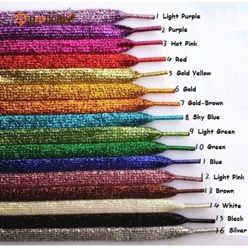 ภาพหน้าปกสินค้าเชือกผูกรองเท้าผ้าใบ กลิตเตอร์ 12 สี 1 คู่