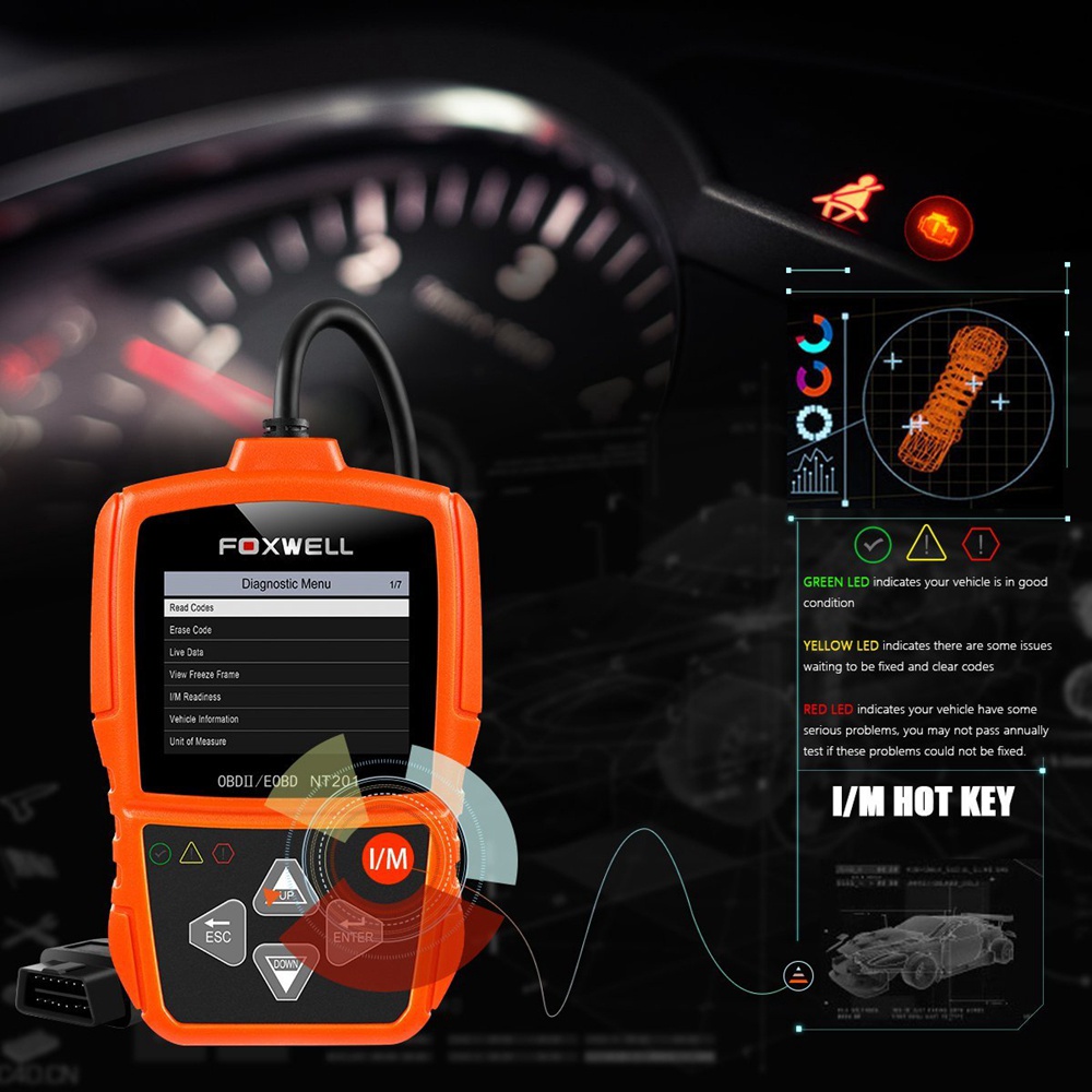 foxwell-nt201-obd2-เครื่องสแกนเนอร์อ่านโค้ด-ตรวจสอบเครื่องยนต์รถยนต์-แบบมืออาชีพ