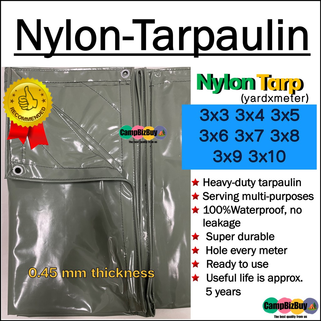 ผ้าใบคลุมรถบรรทุก-คลุมไม้-คลุมเหล็ก-nylon-ไนล่อน-คูนิล่อน-ผ้าใบเต๊นท์-หนา-0-45mm-3x3-3x4-3x5-3x6-3x7-3x8-3x9-3x10-3x12