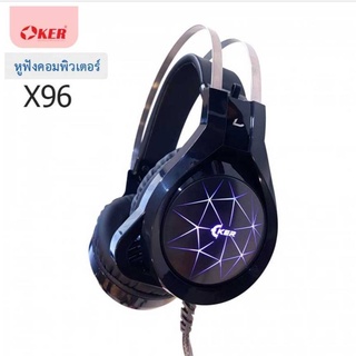 🚚พร้อมส่ง🇹🇭หูฟังเกมมิ่ง OKER รุ่น X96 สายยาว 2เมตร OKER Headphone X96 LED 7 สี หูฟัง โอเคอร์ ครอบหู ต่อ มือถือ คอมพิวเตอ