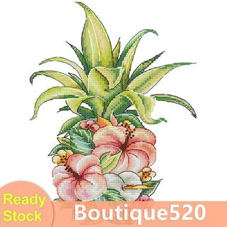 ♚พร้อมส่ง♚ชุดปักครอสสติตช์ 14CT พิมพ์ลายสับปะรด ดอกไม้ DIY สําหรับของขวัญ [boutique520.th]