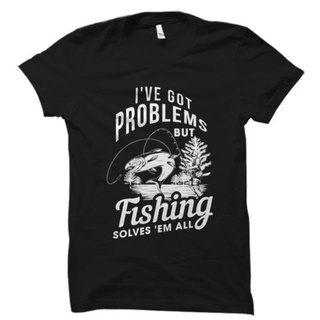 เสื้อยืดผู้ชาย GILDAN เสื้อยืด พิมพ์ลาย I Ve Got Problems But Fishing สําหรับผู้ชาย และผู้หญิง S-5XL