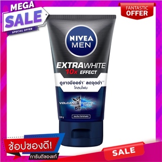 นีเวีย เมน เอ็กซ์ตร้า ไวท์ มัด โฟม ขนาด 100 กรัม ผลิตภัณฑ์ดูแลผิวหน้า Nivea Men Extra White Mud Foam 100 g