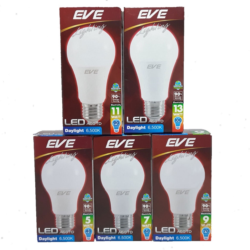 ภาพหน้าปกสินค้าหลอด LED E27 รุ่น A60 TD 5W , 7W , 9W , 11W , 13W ยี่ห้อ EVE จากร้าน forfaifa บน Shopee