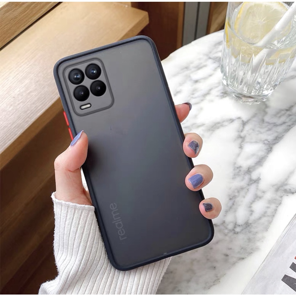 รุ่นใหม่ Case Realme 8 5g เคสกันกระแทก ปุ่มสีผิวด้าน ขอบนิ่มหลังขุ่น 
