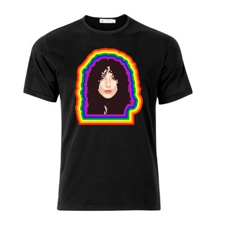 ชุดเซ็ต 2 ชิ้น - เสื้อยืดลายสายรุ้งอันเป็นสัญลักษณ์ของ Cher เสื้อยืดผู้ชายสีดําเป็นที่นิยมในช่วงฤดู